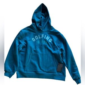 G/Fore G4 Mens Extra Large Golfing French Terry Hoodie Petrol Blue Mens New Nwt